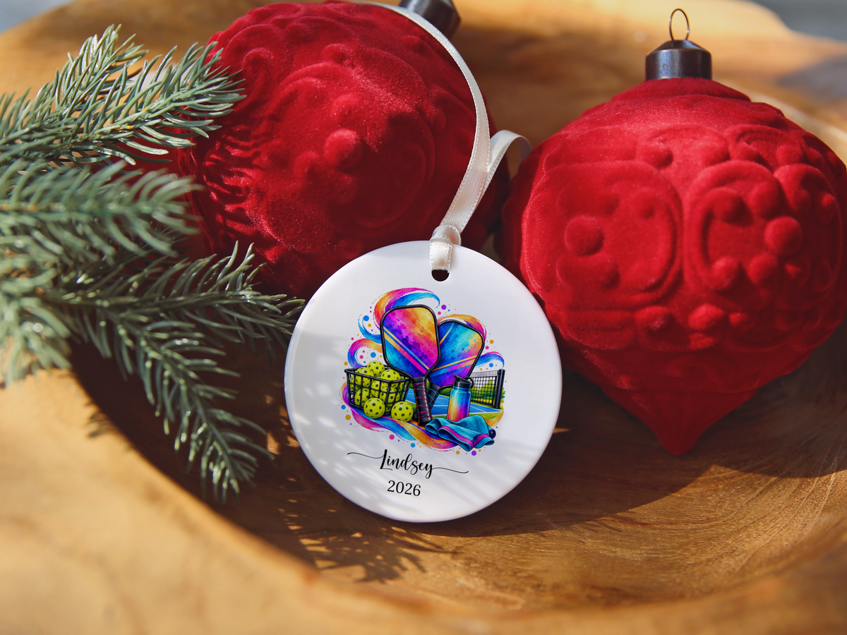 Pickleball Christmas Ornament