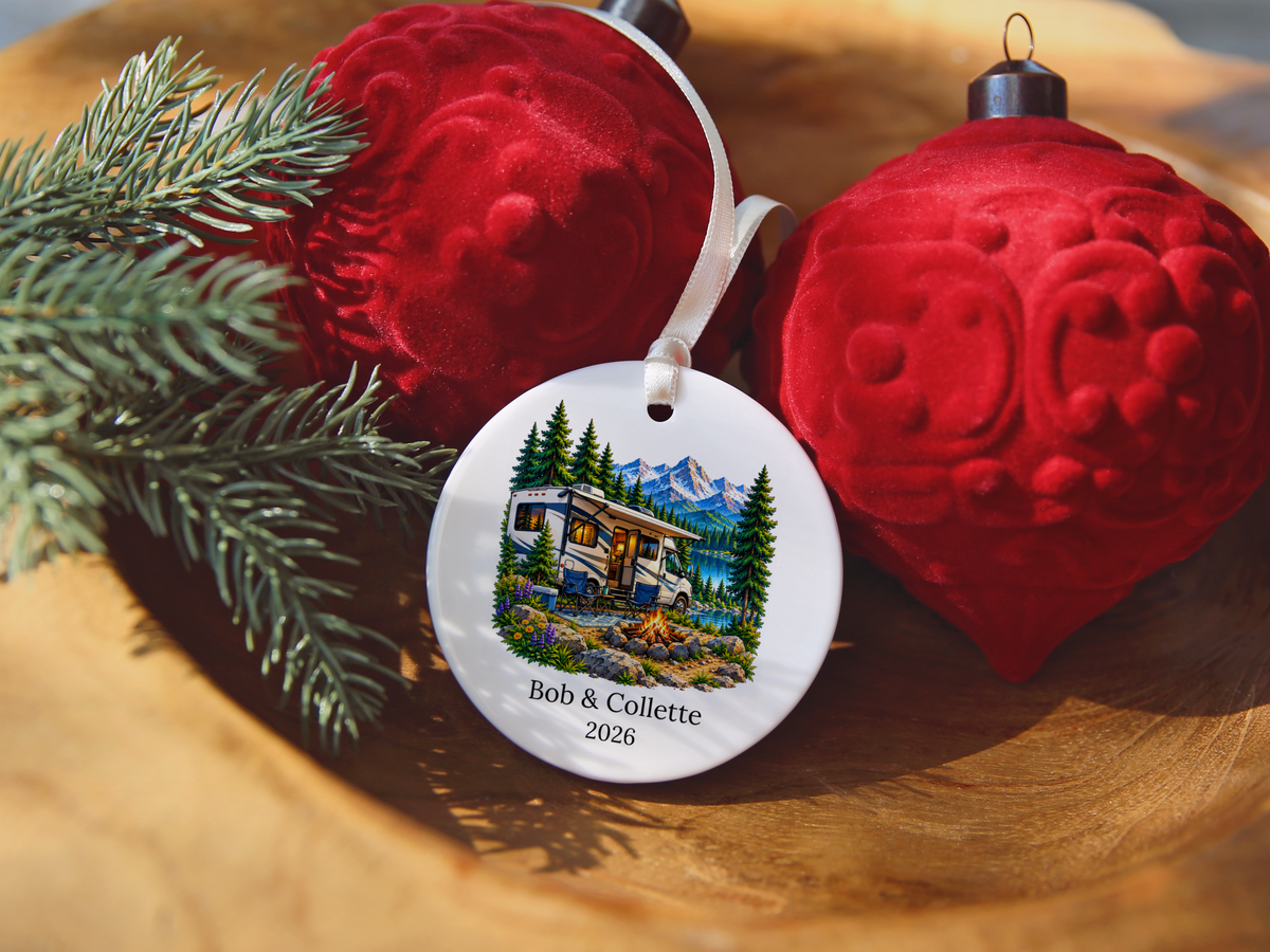 Personalized RV Couple Christmas Ornament