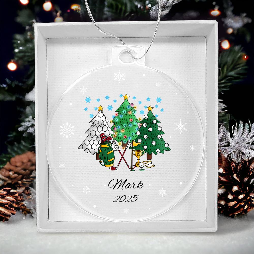 Golf Christmas Trees Acrylic Ornament Plaque