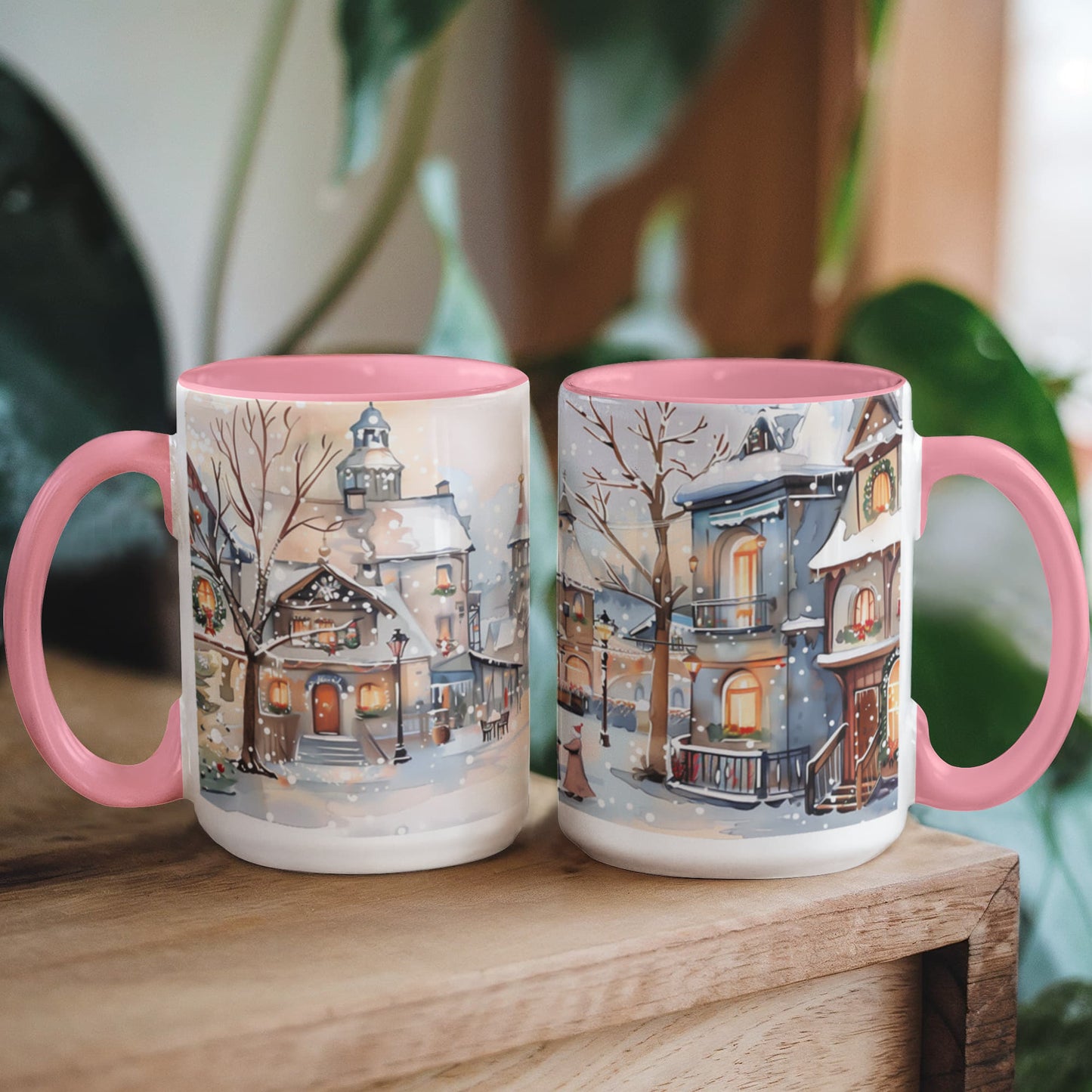 Christmas Winter Wonderland Color Accent Mugs