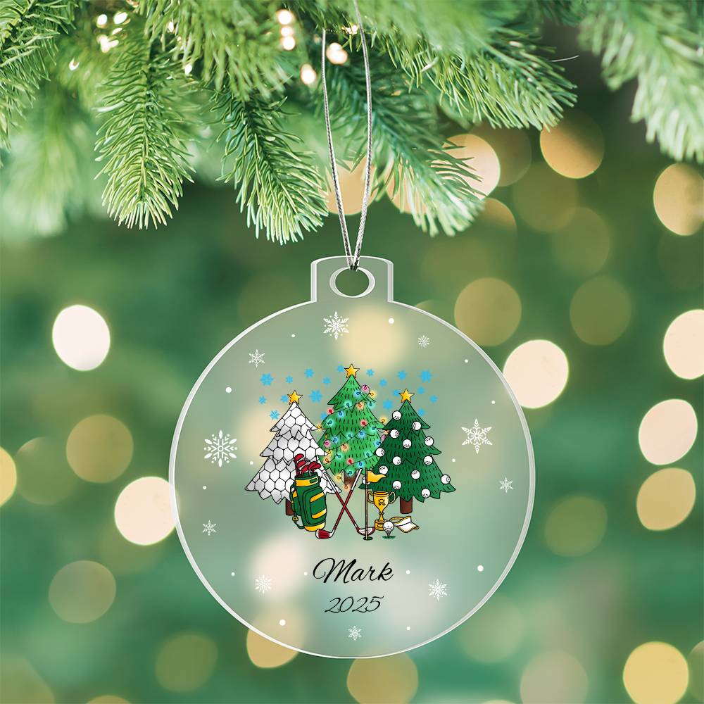 Golf Christmas Trees Acrylic Ornament Plaque