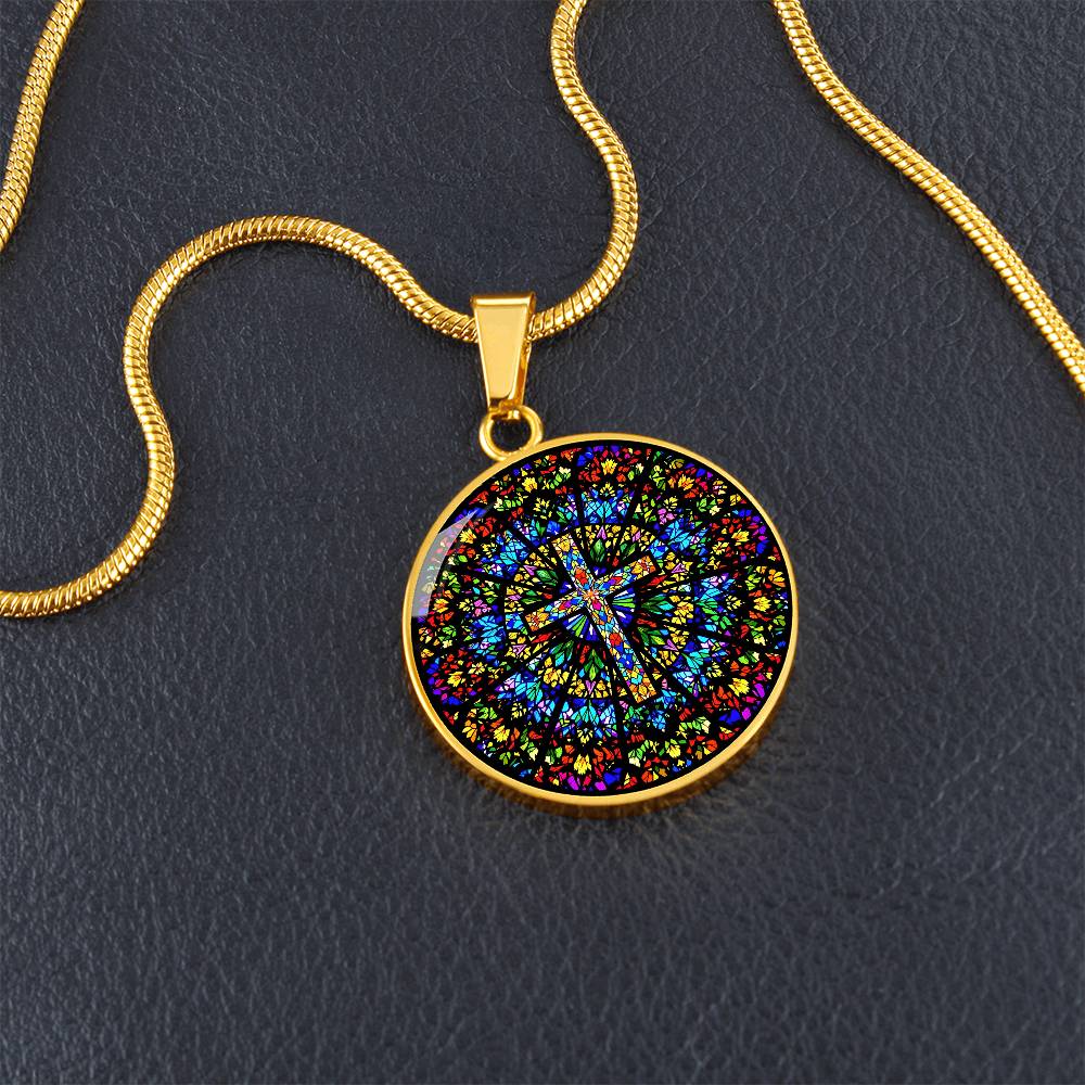 Cross Engraved Pendant Necklace