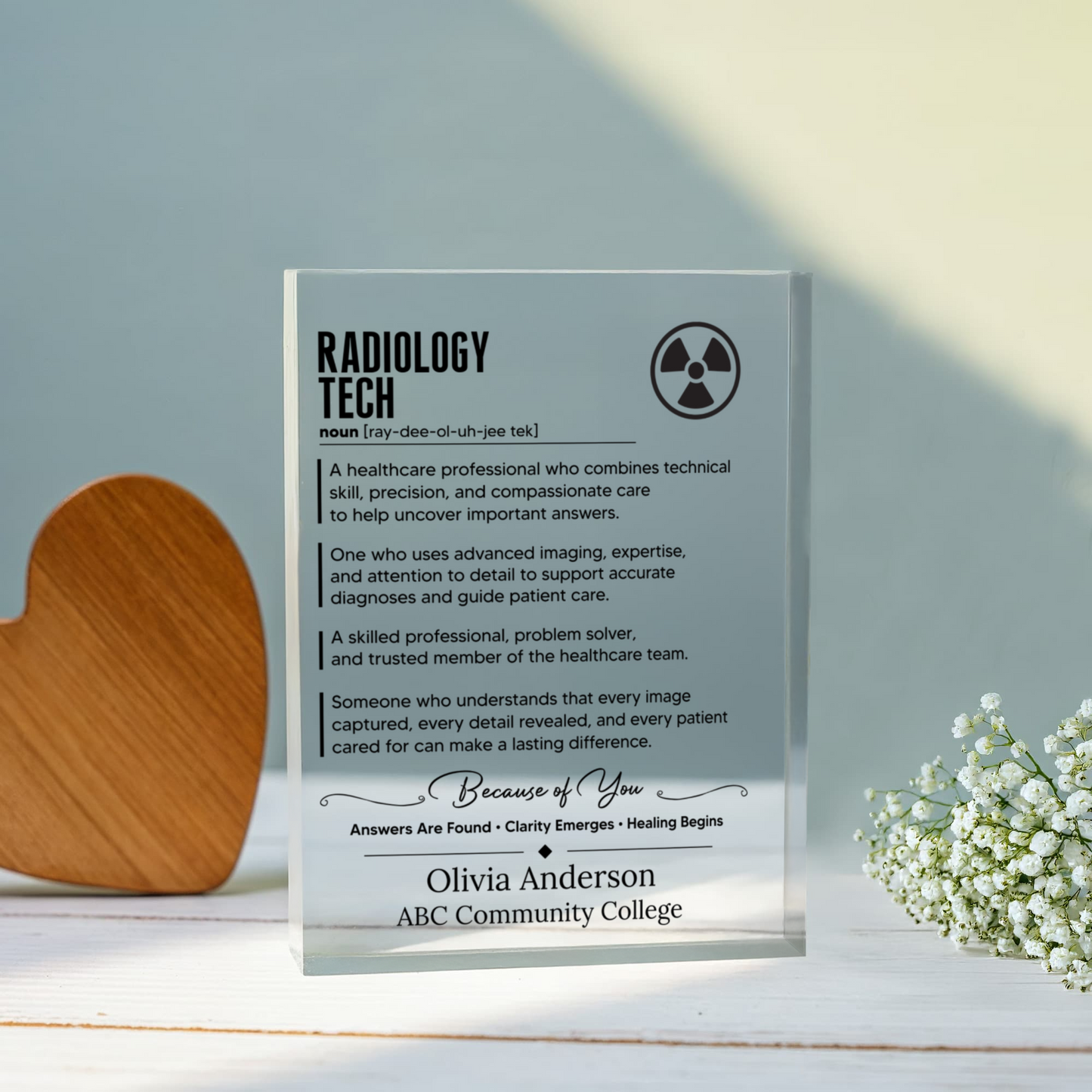 Radiology Tech Appreciation Plaque Gift