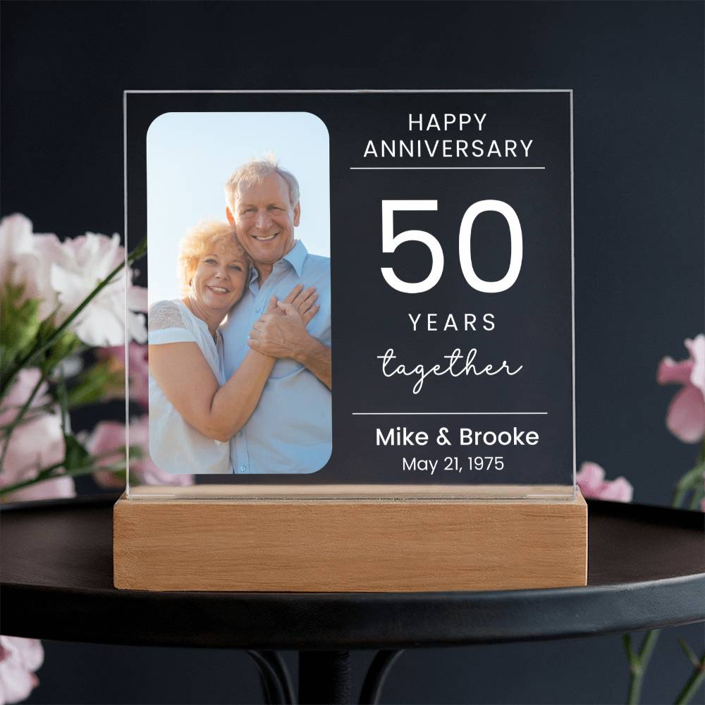 50th Wedding Anniversary Lighted Plaque