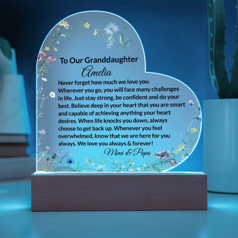 Granddaughter Acrylic Heart Plaque