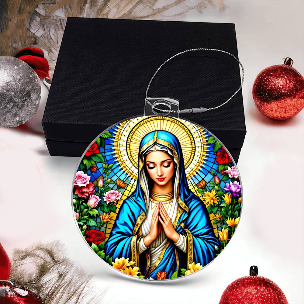 Mother Mary Catholic Acrylic Christmas Ornament