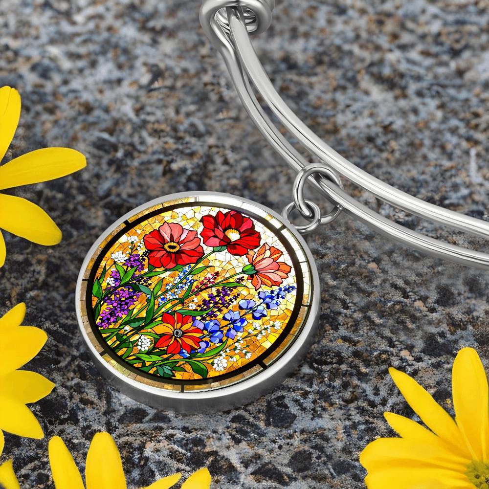 Poppies Floral Pendant Necklace