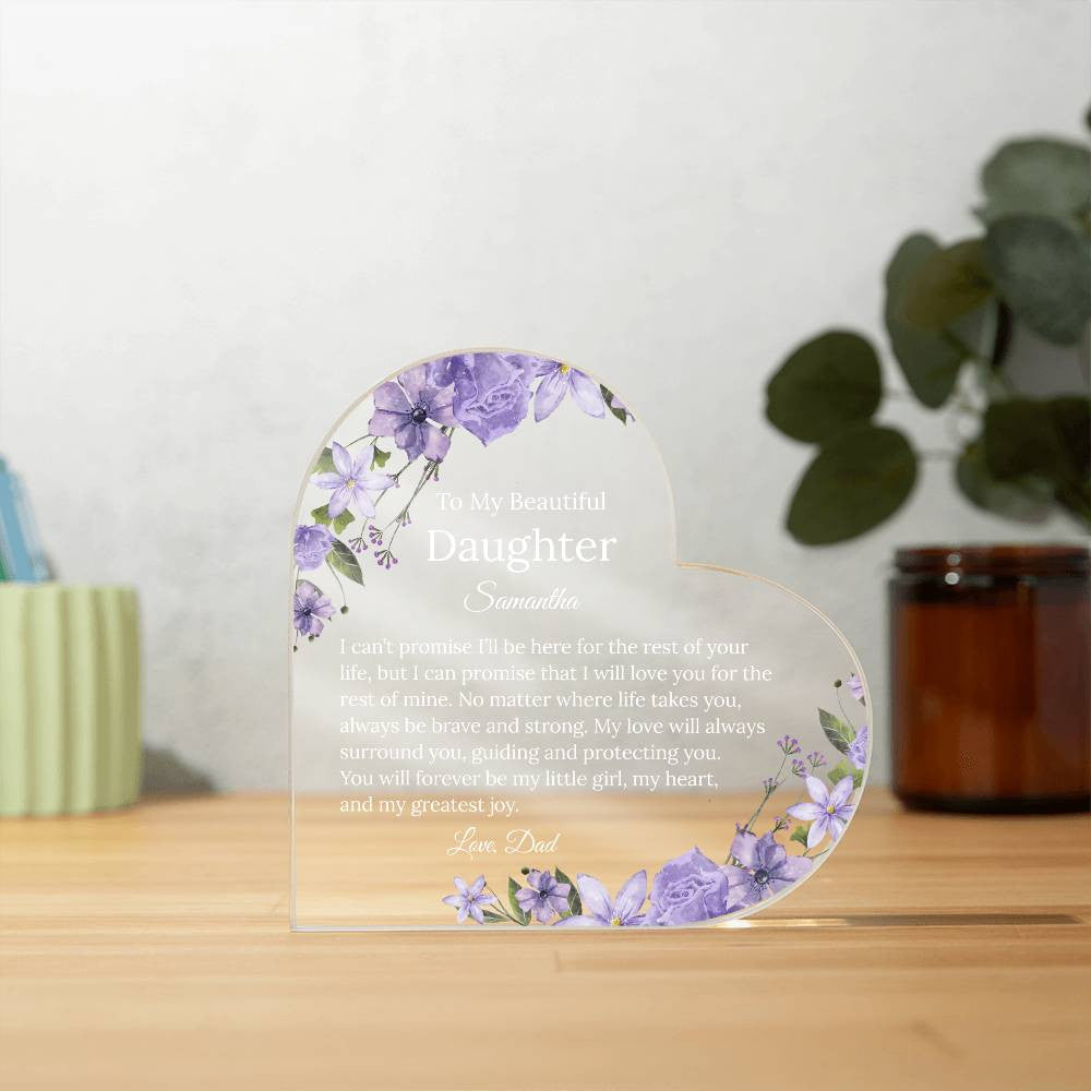 Personalized Daughter Acrylic Heart Gift