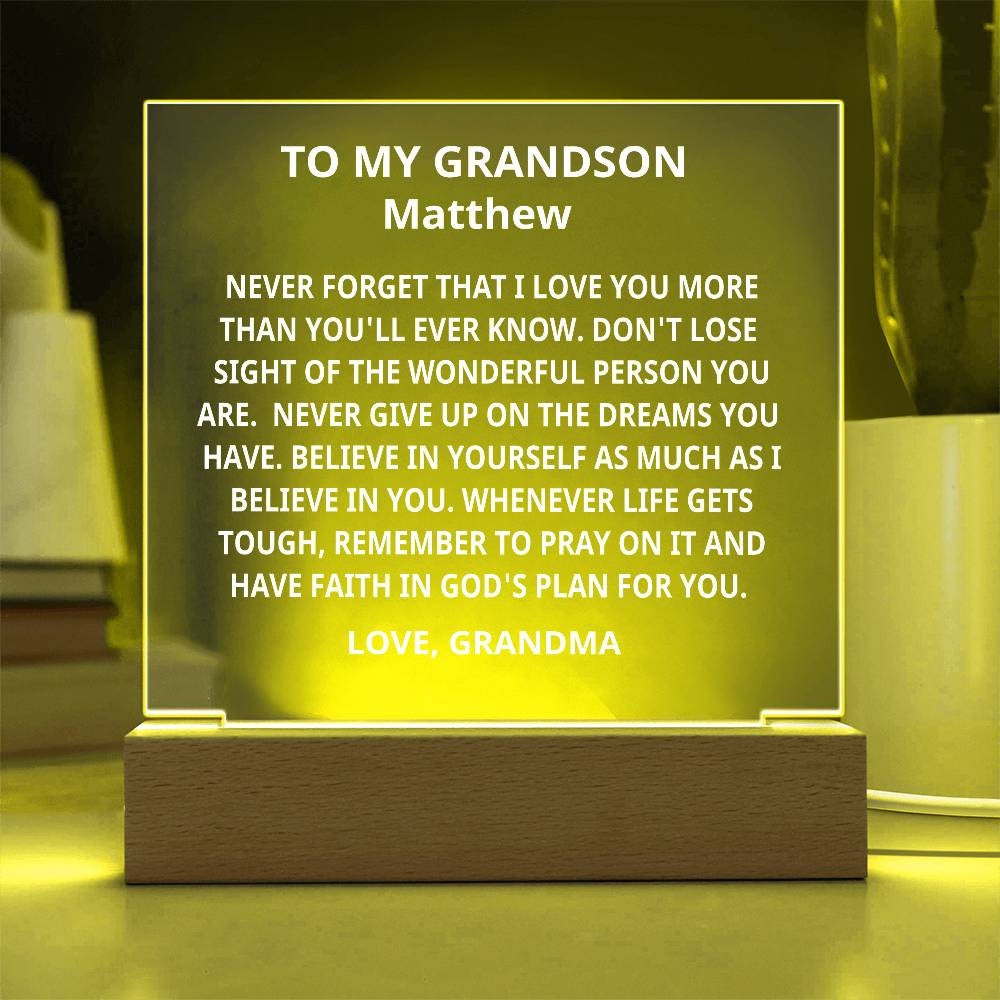 Personalized Christian Grandson Gift