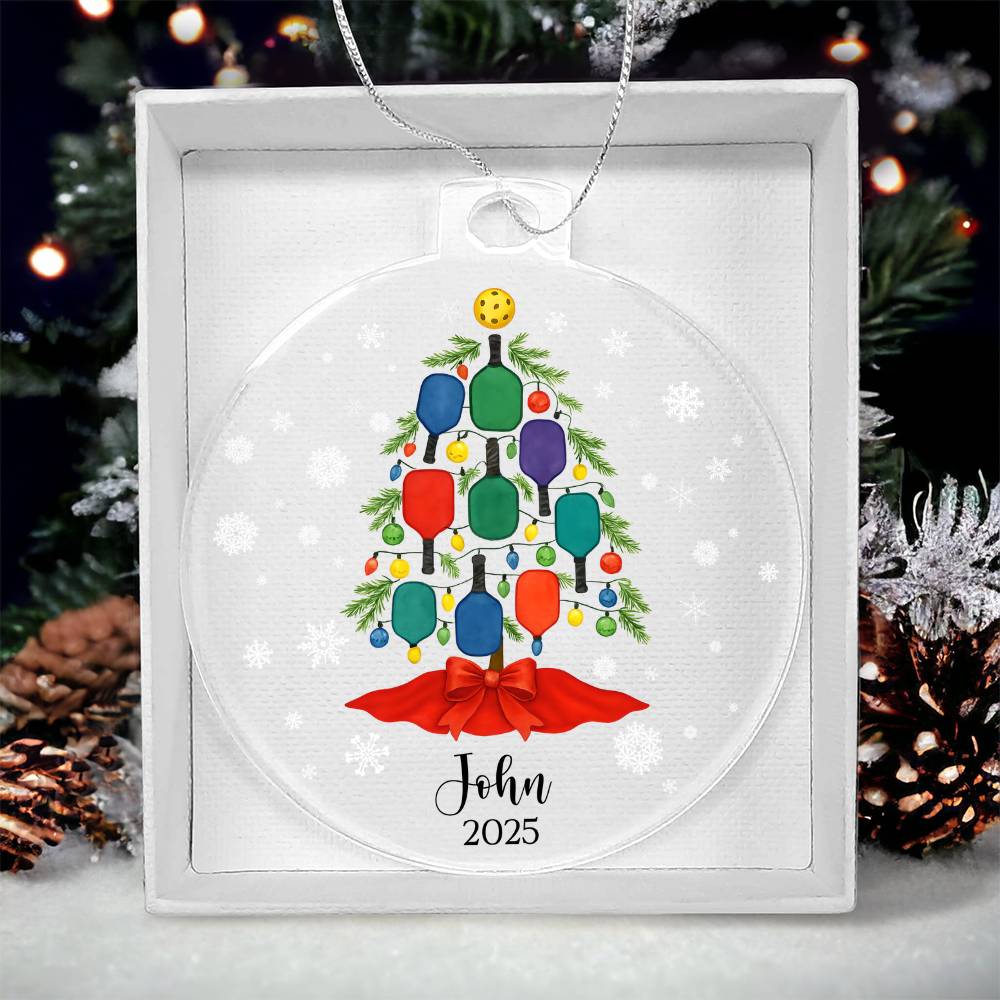 Pickleball Acrylic Christmas Ornament