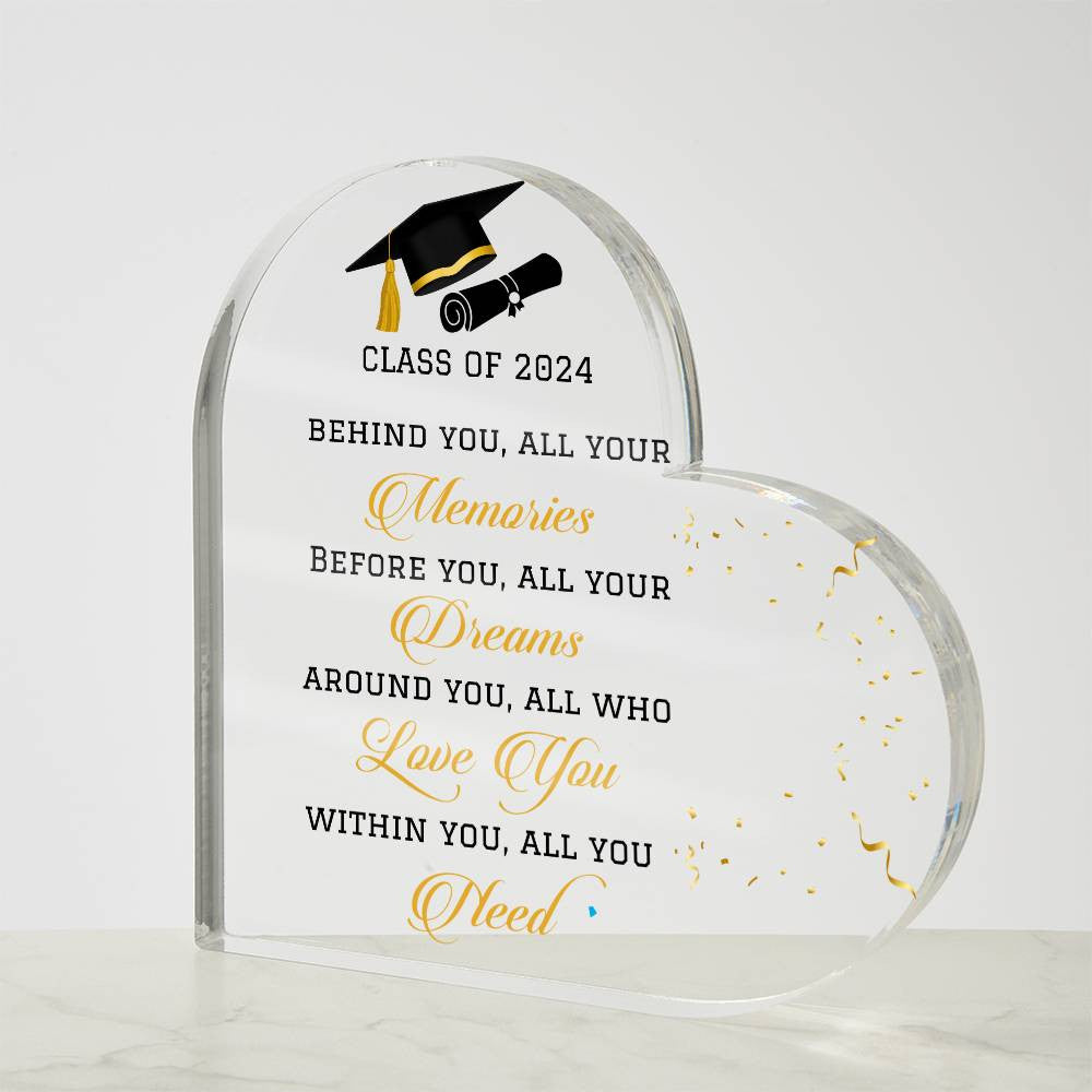 Class of 2024 Graduation Gift Acrylic Heart Plaque