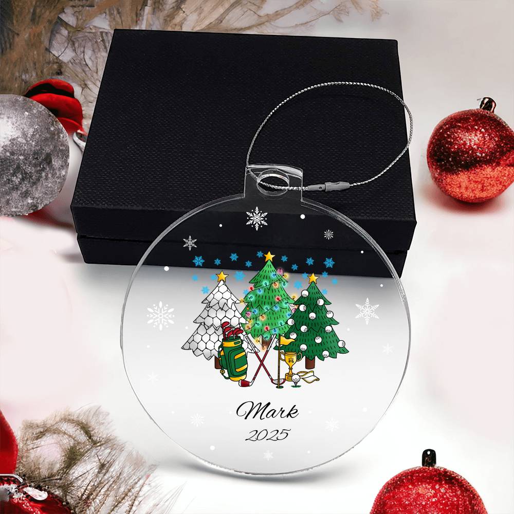 Golf Christmas Trees Acrylic Ornament Plaque