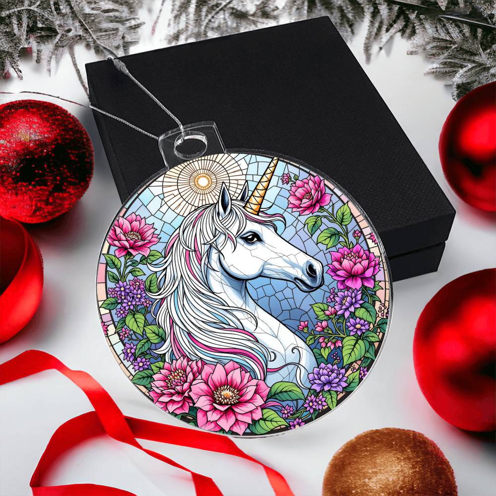 Unicorn Acrylic Christmas Ornament
