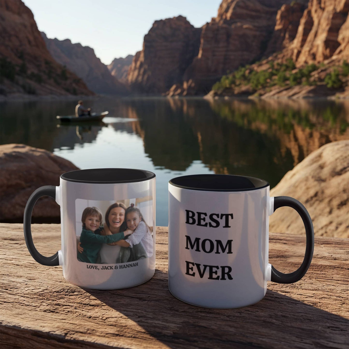 Best Mom Ever Photo Mug, Customizable Two-Tone Coffee Cup, Mother's Day Gift, Personalized Mom Mug, Ceramic Keepsake, Photo Gifts
