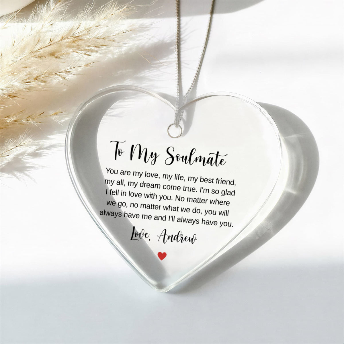 Soulmate Acrylic Heart Ornament