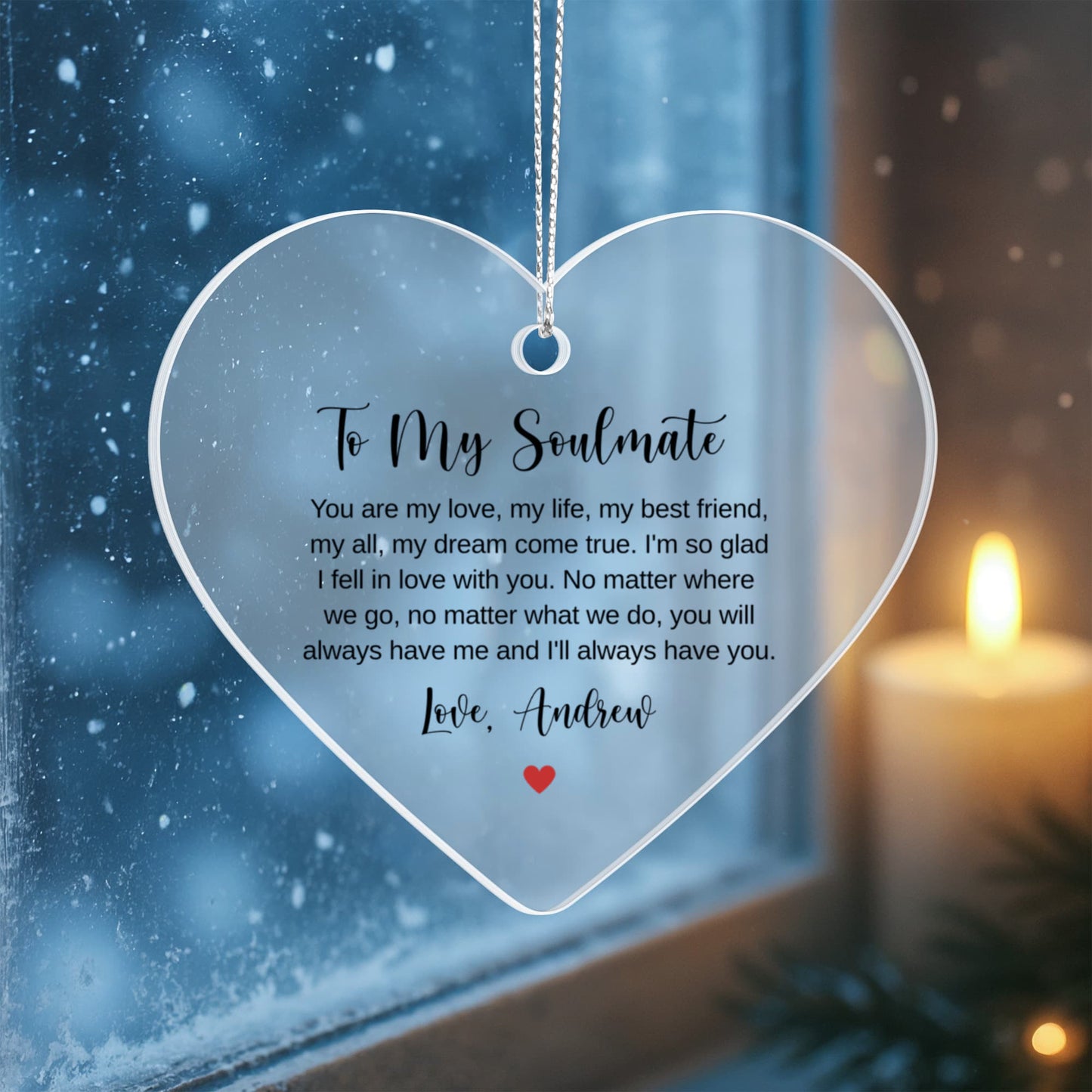 Soulmate Acrylic Heart Ornament
