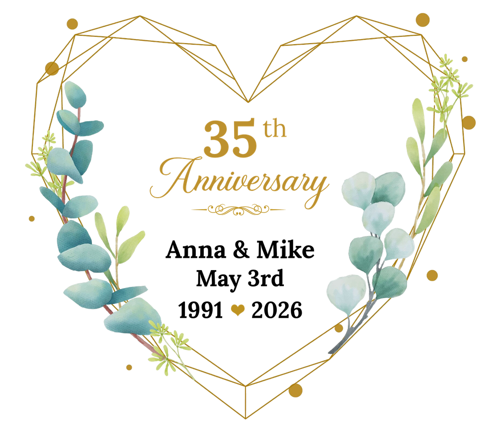 35th Wedding Anniversary Acrylic Heart Ornament