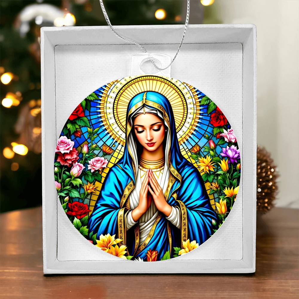 Mother Mary Catholic Acrylic Christmas Ornament