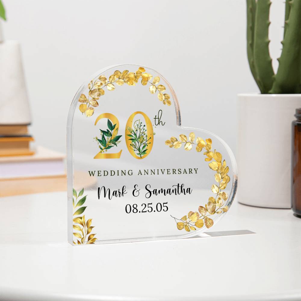 50th Anniversary Acrylic Heart Plaque