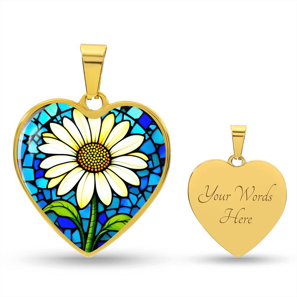 Sunflower Floral Necklace with Engraving