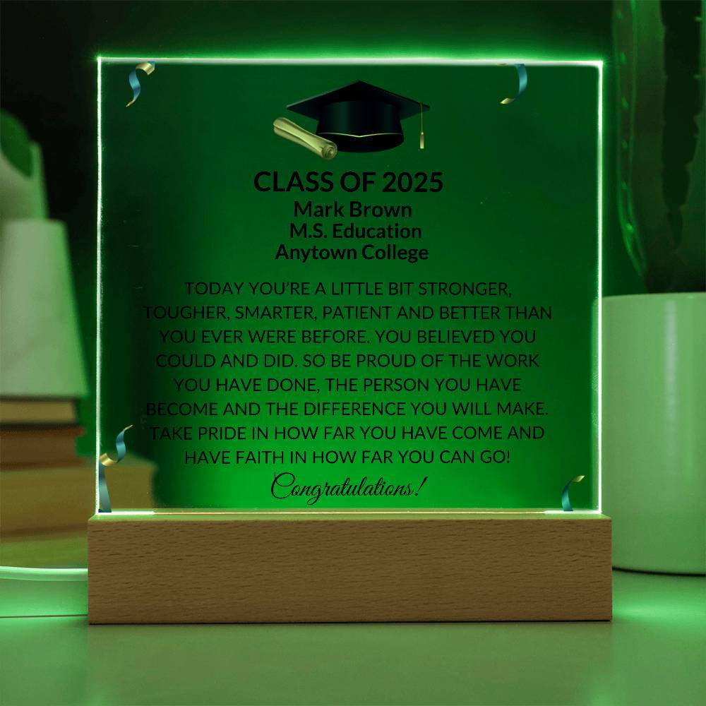 Class of 2025 Personalized Graduation Plaque Gift