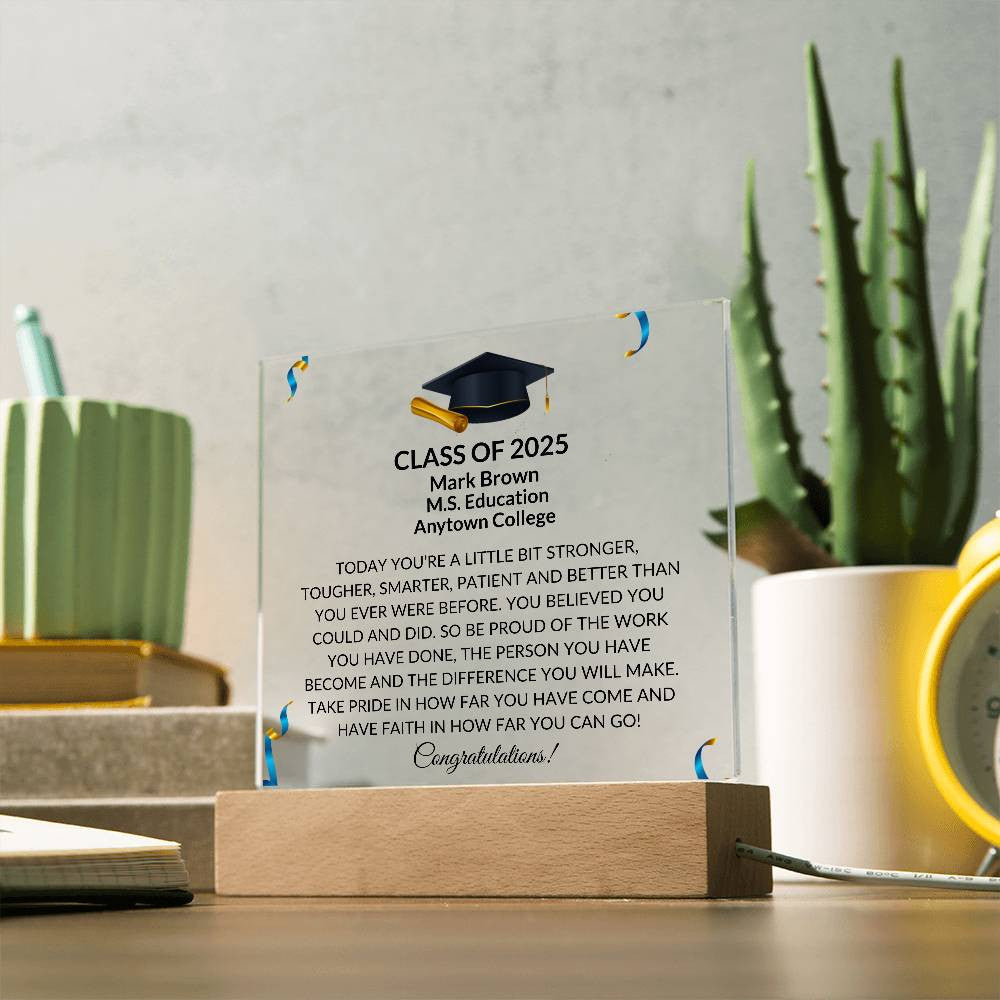 Class of 2025 Personalized Graduation Plaque Gift