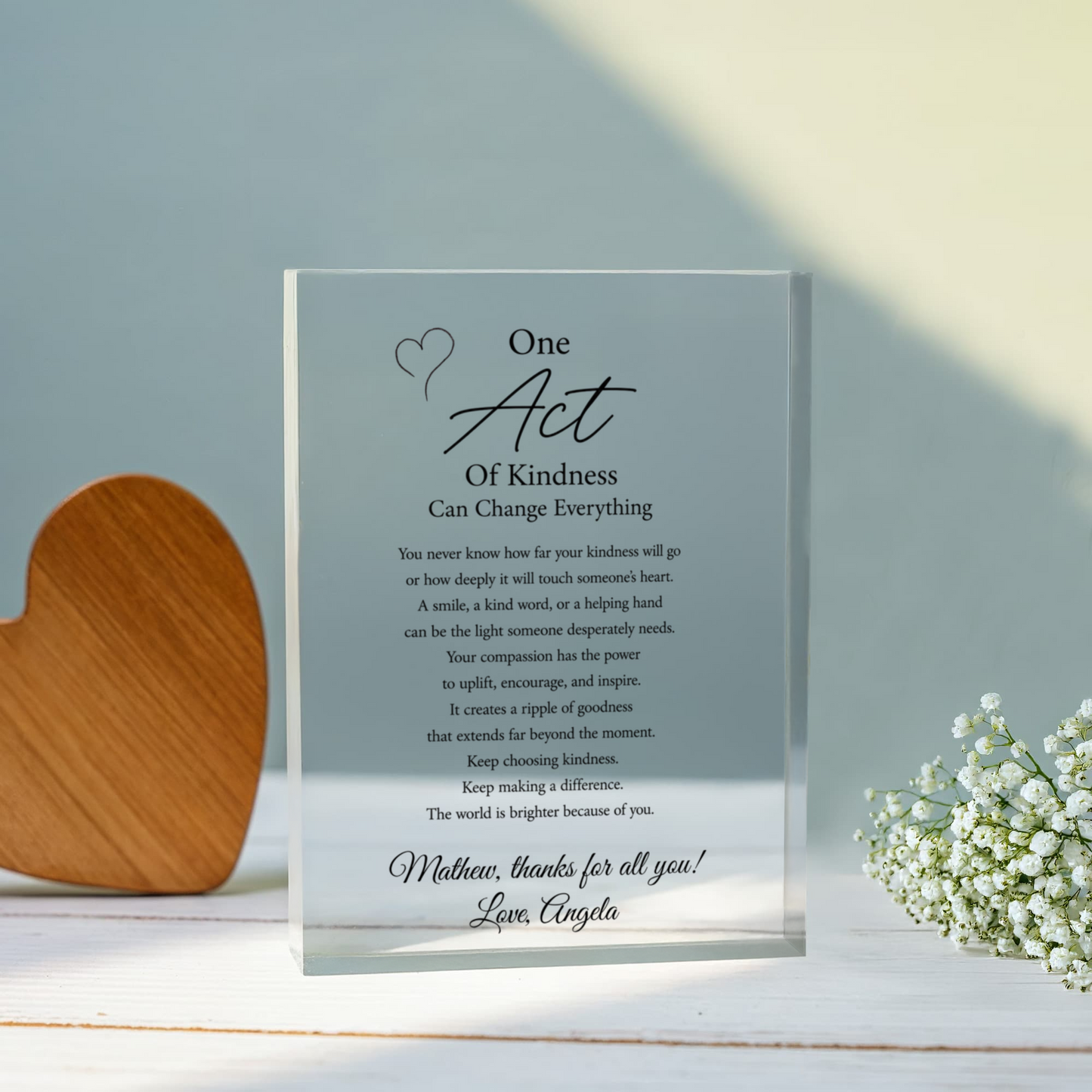 One Act of Kindness Appreciation Plaque Gift
