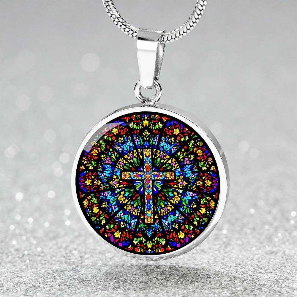Cross Engraved Pendant Necklace