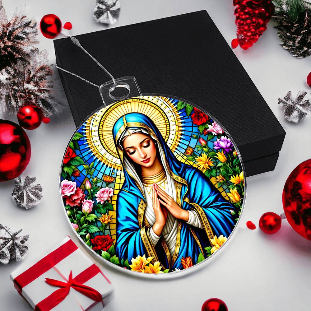 Mother Mary Catholic Acrylic Christmas Ornament