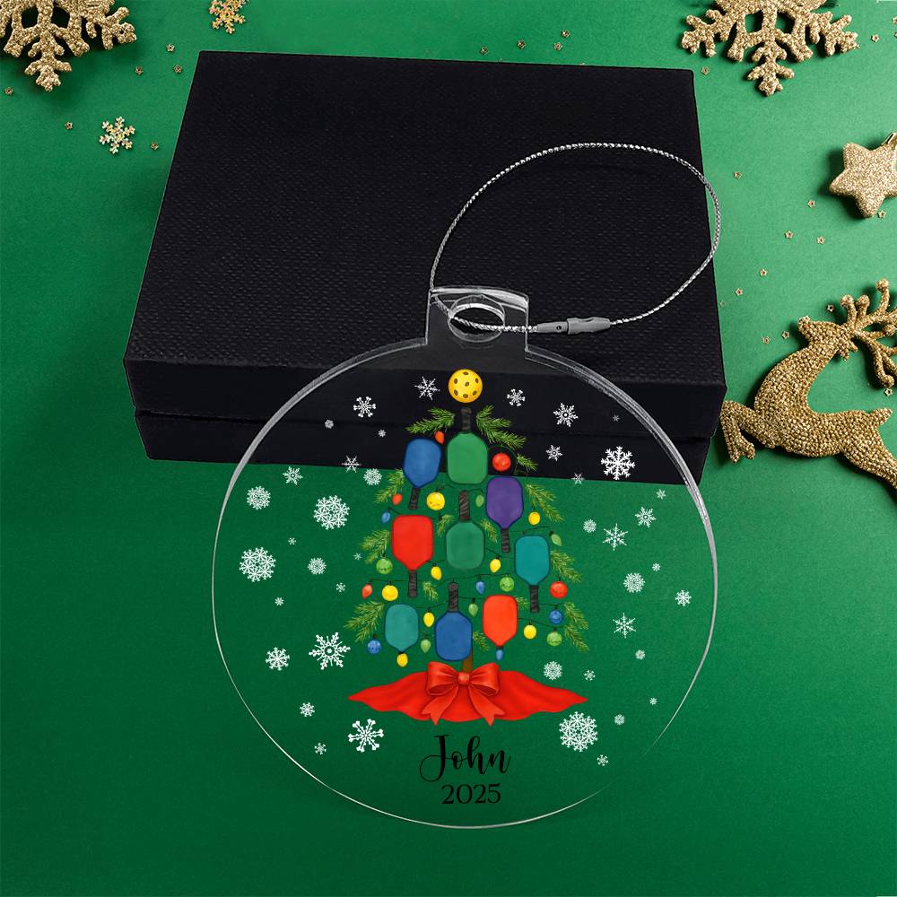 Pickleball Acrylic Christmas Ornament