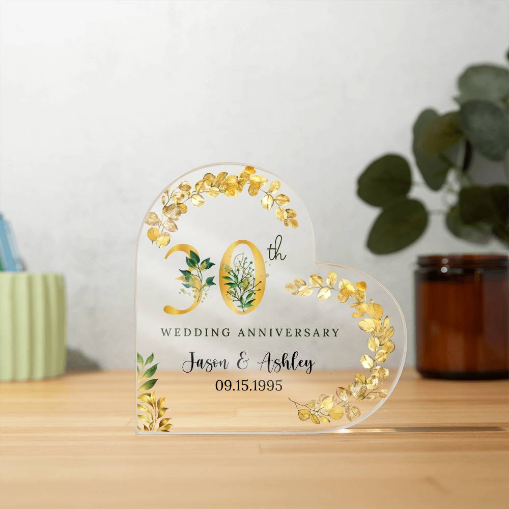 50th Anniversary Acrylic Heart Plaque