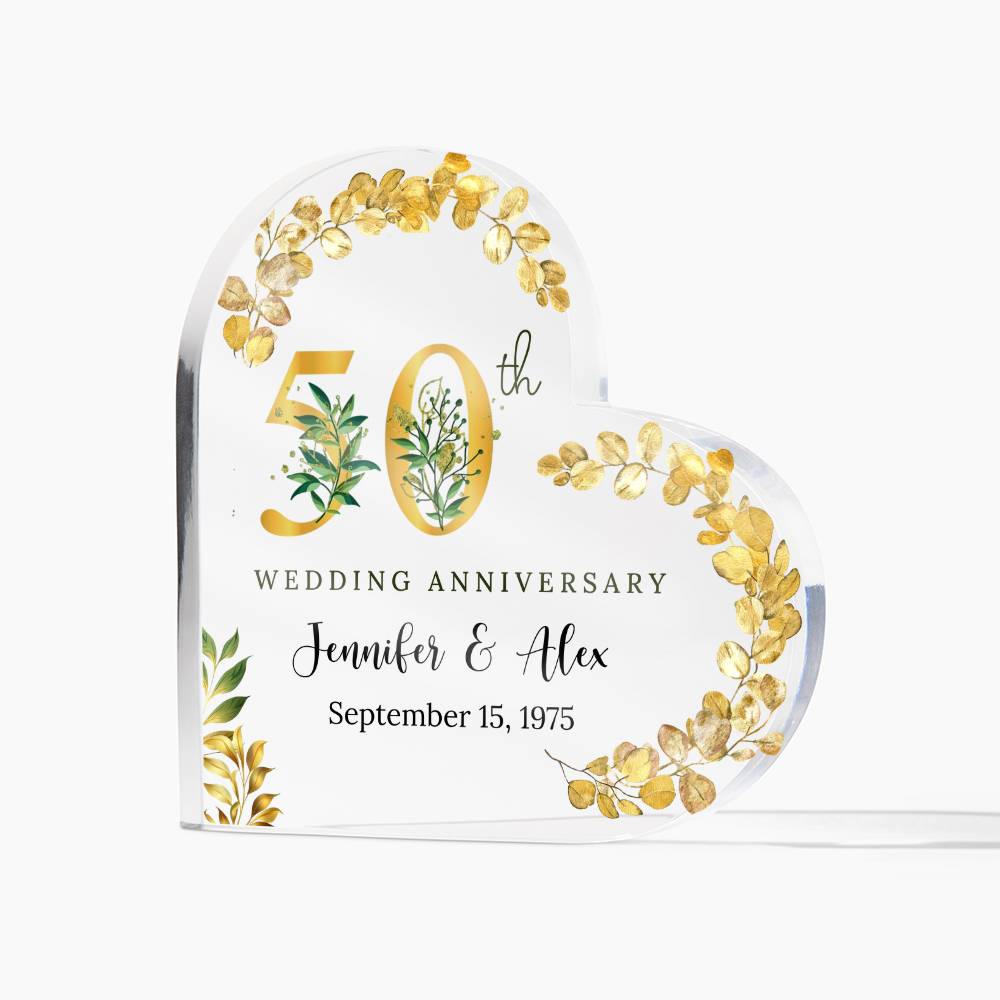 50th Anniversary Acrylic Heart Plaque