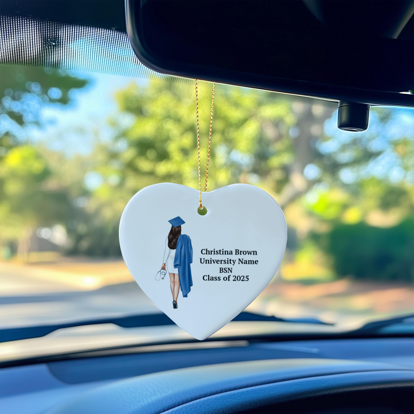 Nurse Graduation Ceramic Heart Ornament