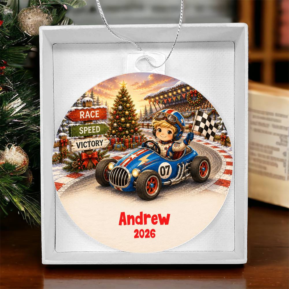 Race Car Christmas Ornament
