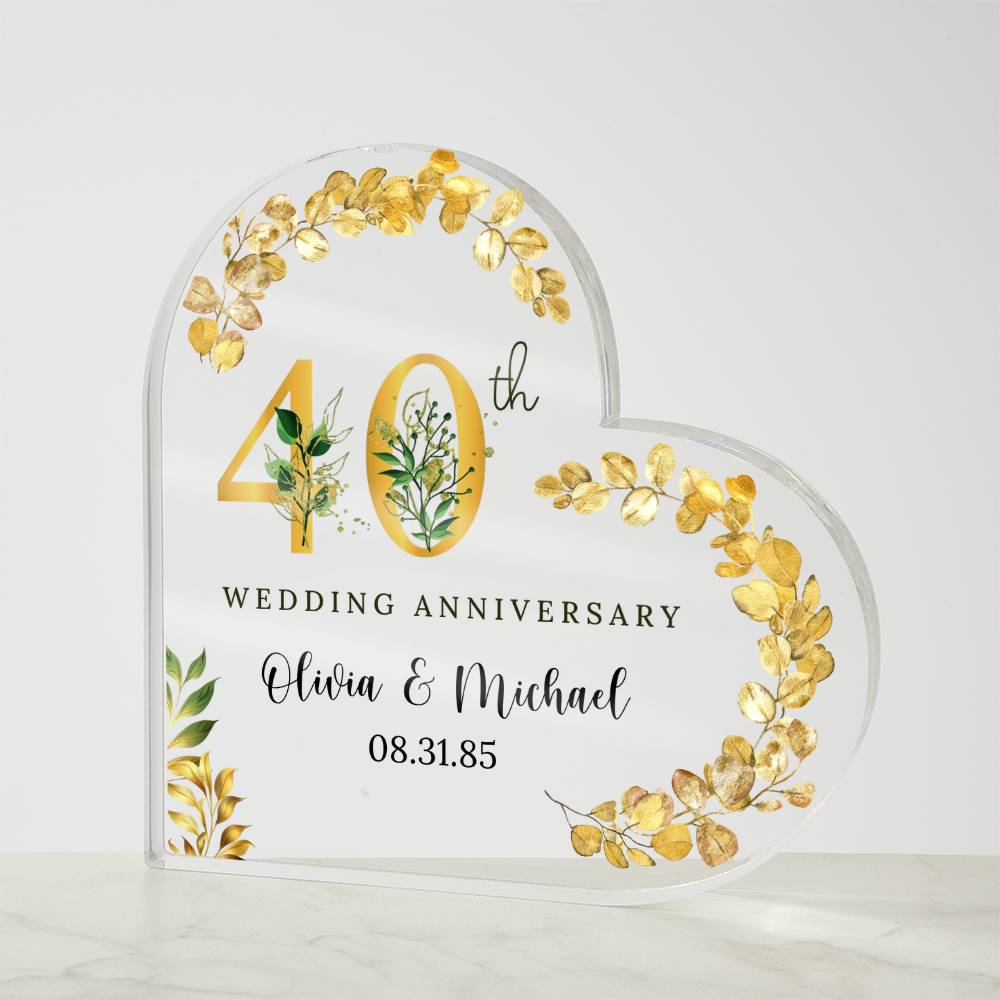 50th Anniversary Acrylic Heart Plaque