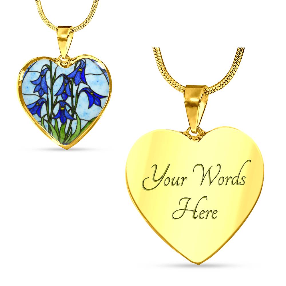 Iris Floral Necklace with Engraving