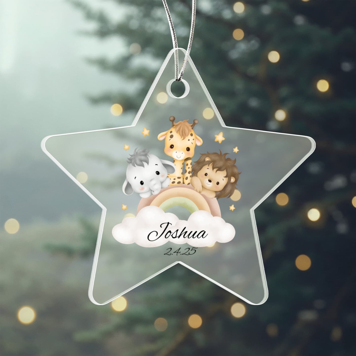 Baby Safari Animal Heart Ornament