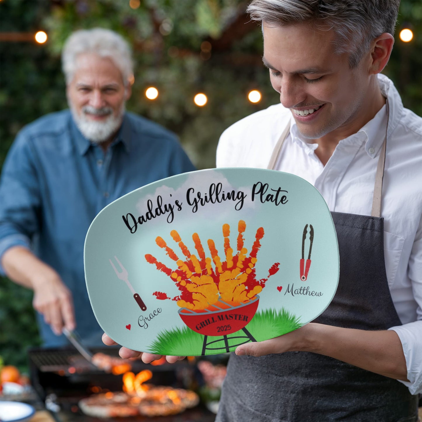 Dad's Grilling Plate 10”x14” Platter - Personalized with Kids Names