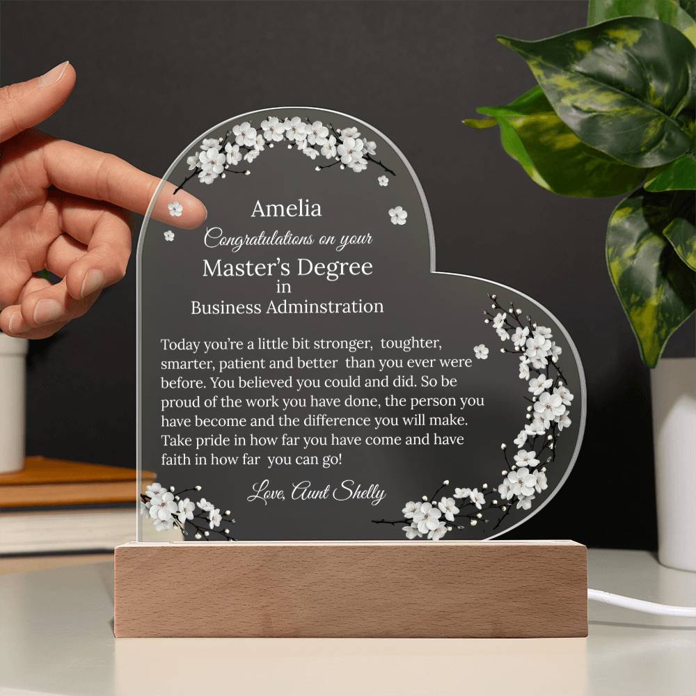 Personalized Masters Degree Graduation Plaque