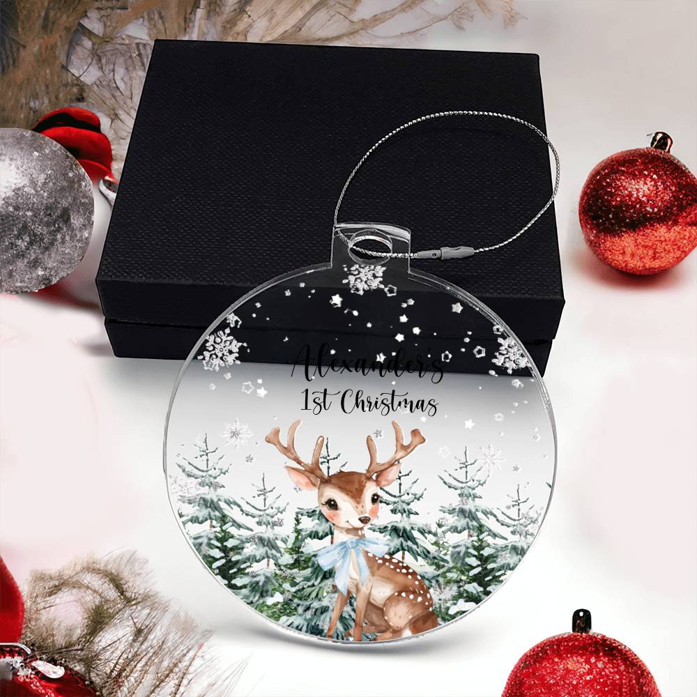 Baby's First Christmas Acrylic Ornament, Personalized Keepsake Gift, Newborn Holiday Decor, Custom Tree Decoration