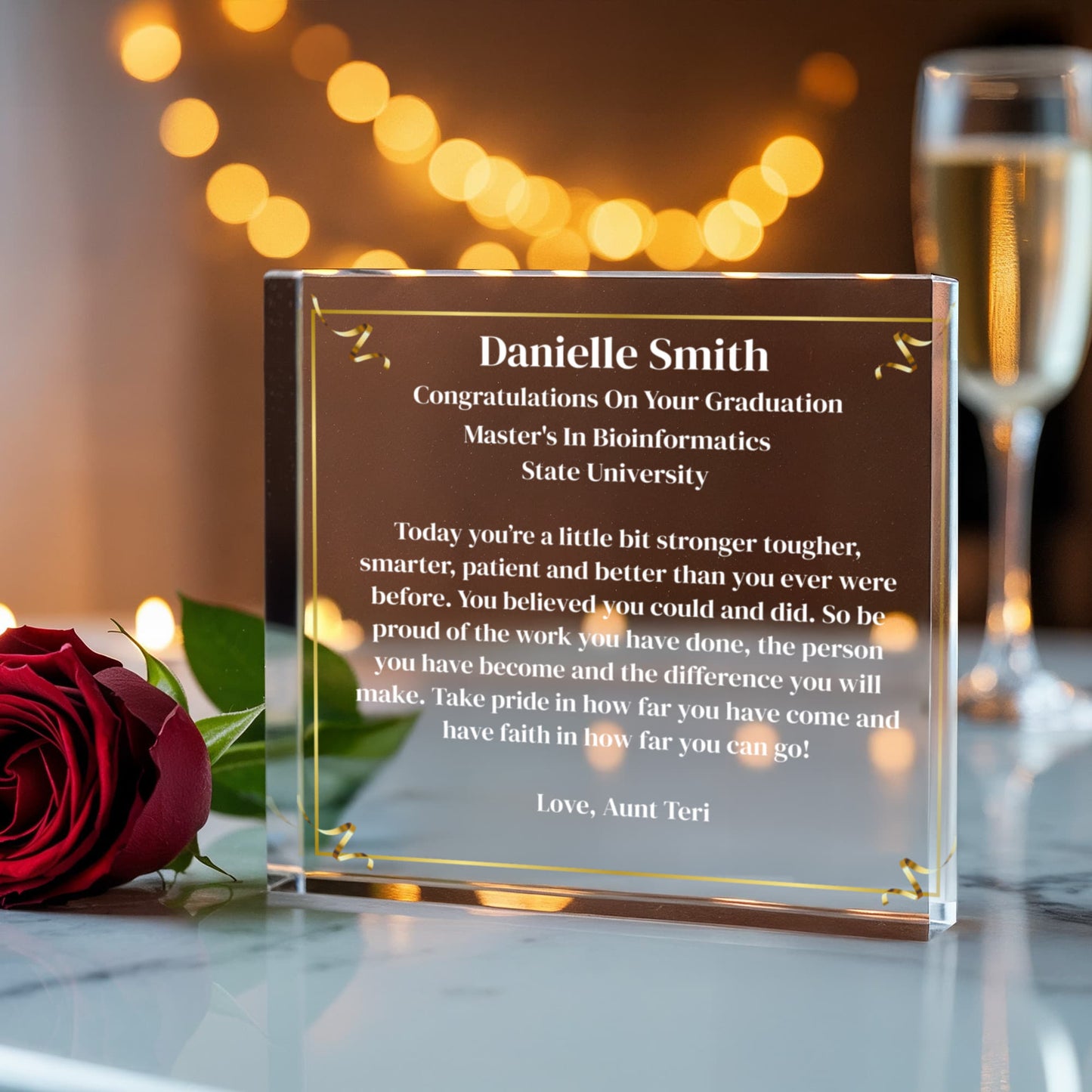 Graduation Acrylic Plaque Gift, Personalized Keepsake, Custom Graduation Award, Elegant Acrylic Display, Unique Graduate Present