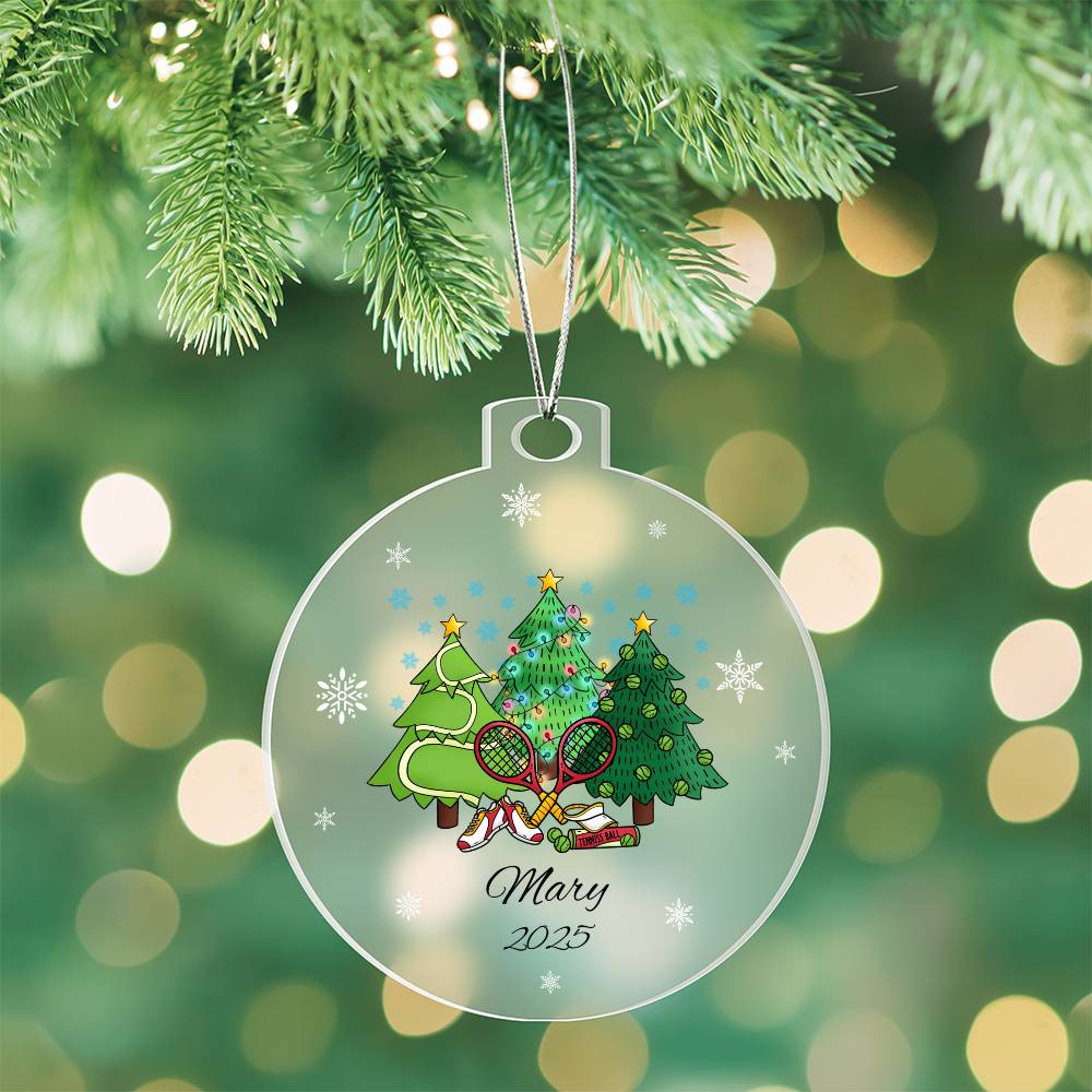 Tennis Christmas Tree Ornament Acrylic Ornament Plaque