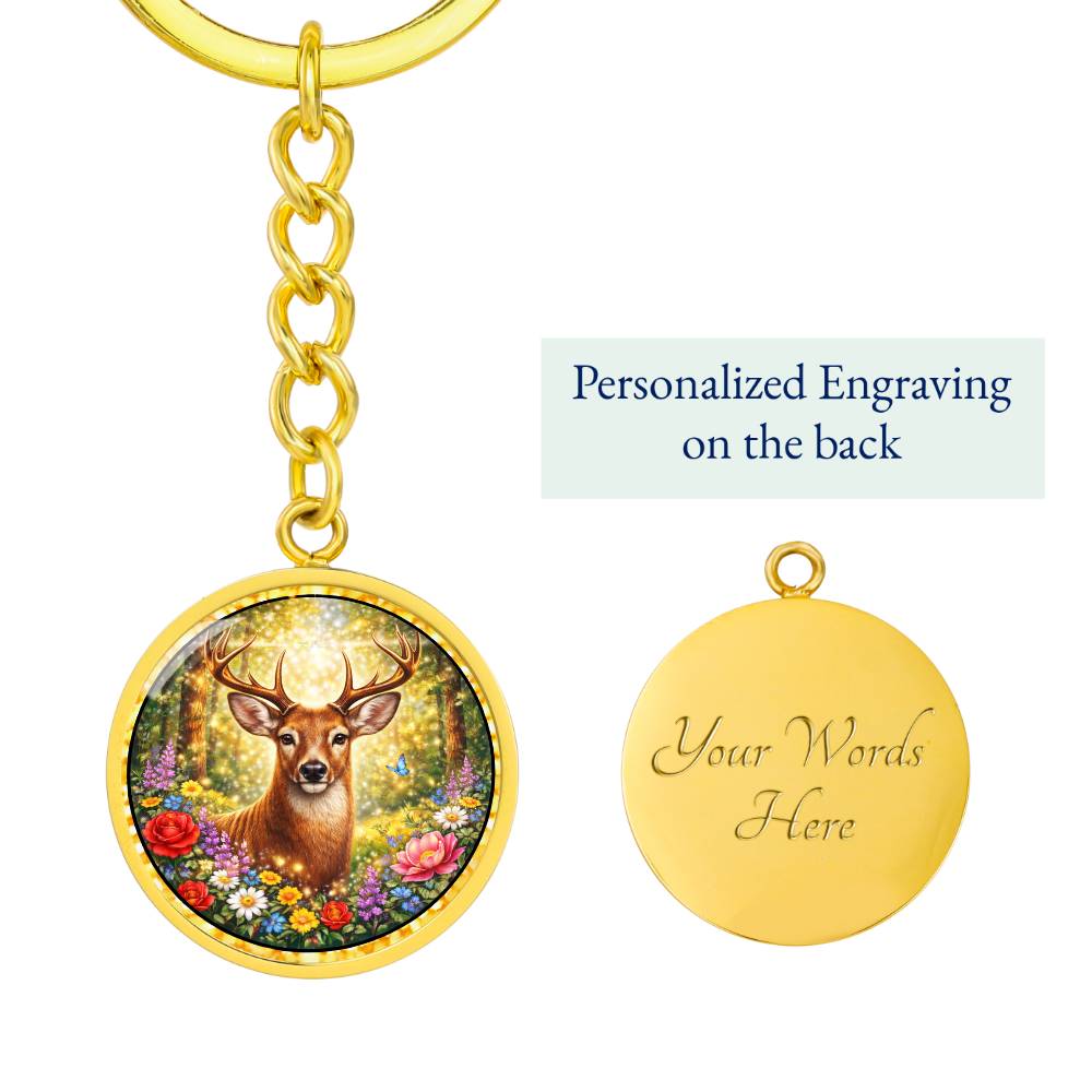 Deer Engraved Necklace Bracelet Keychain