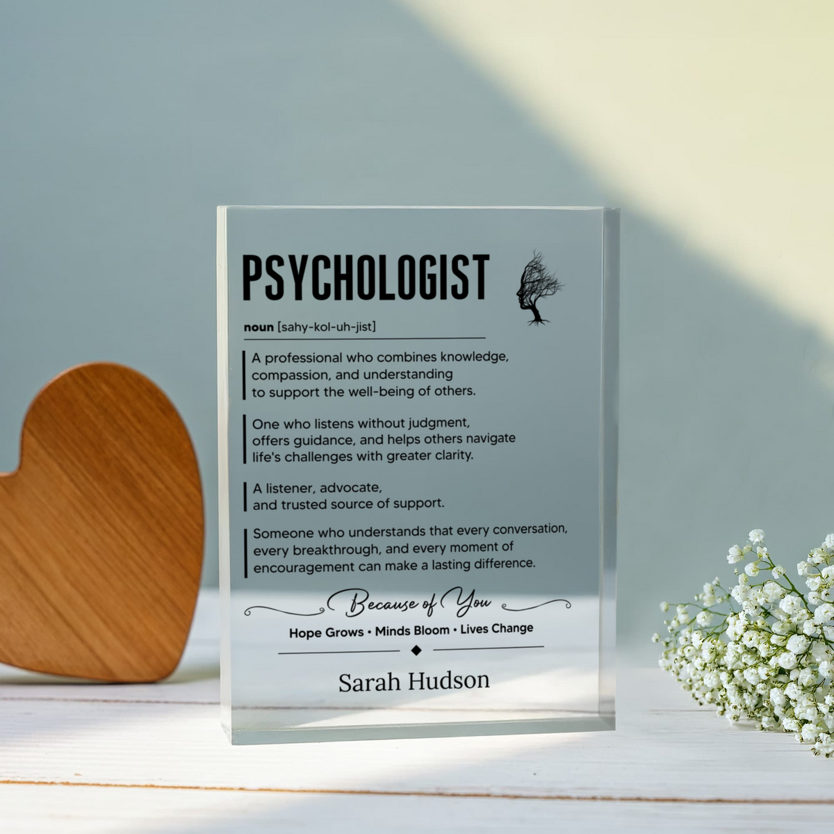 Psychologist Appreciation Gift Plaque