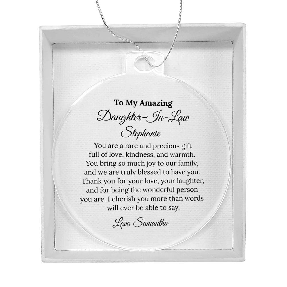 Daughter In Law Acrylic Ornament Plaque