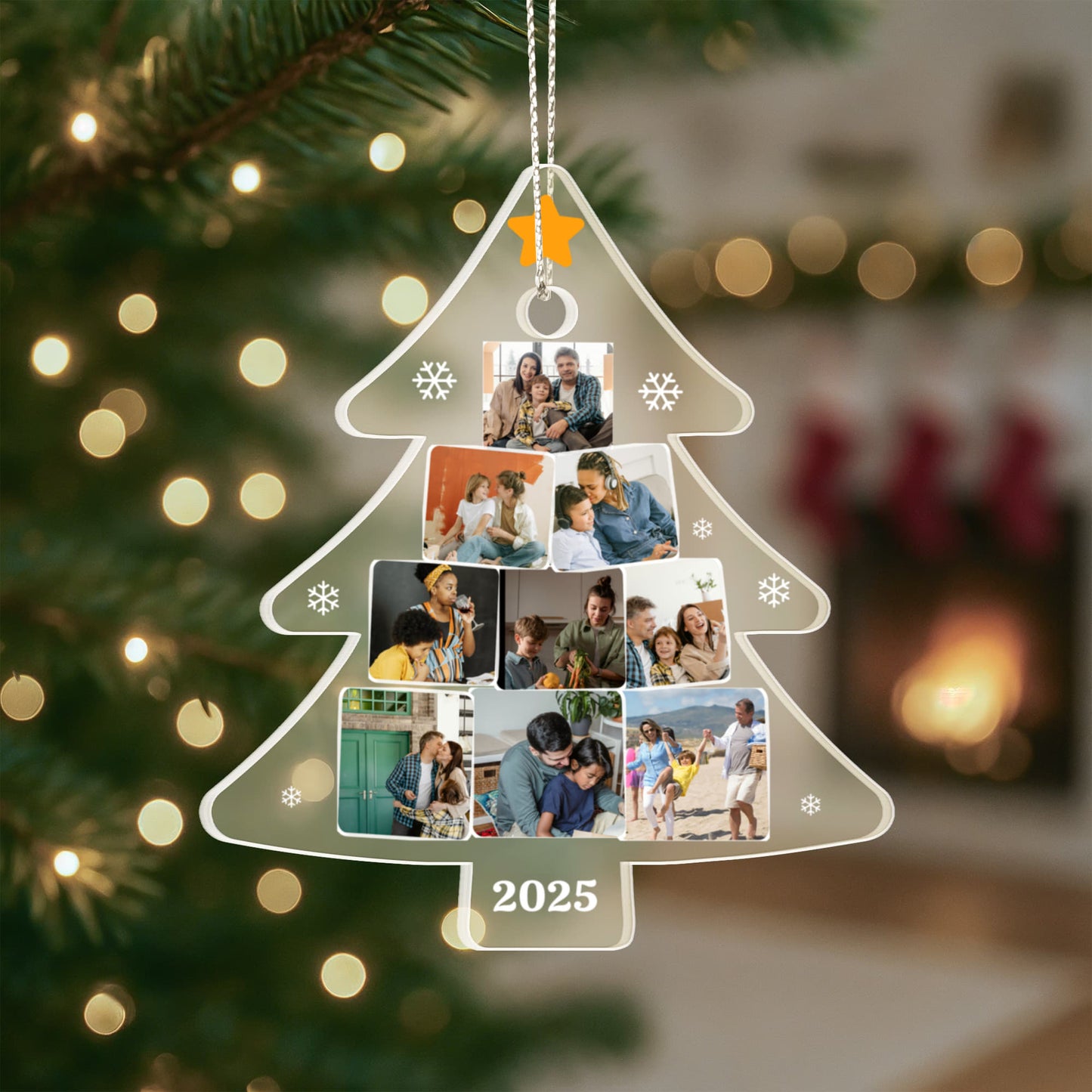 Photo Collage Family Acrylic Tree Ornament
