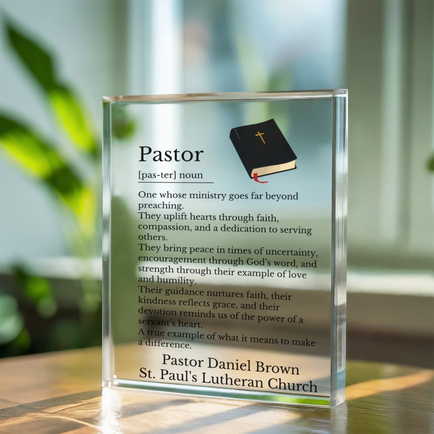 Pastor Definition Plaque