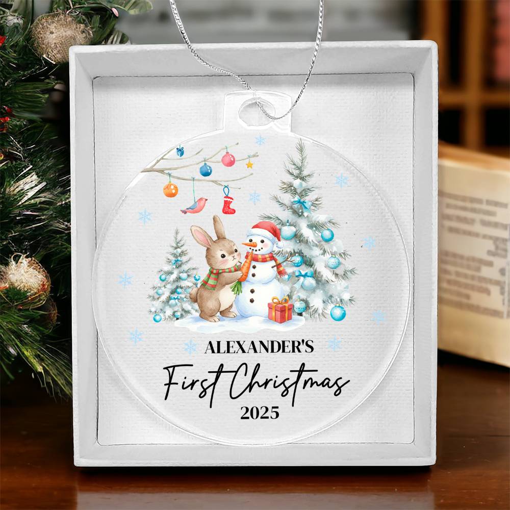 Baby's First Christmas Ornament, Personalized Acrylic Keepsake, Boy or Girl, Gift for New Parents, 2025 Baby Ornament