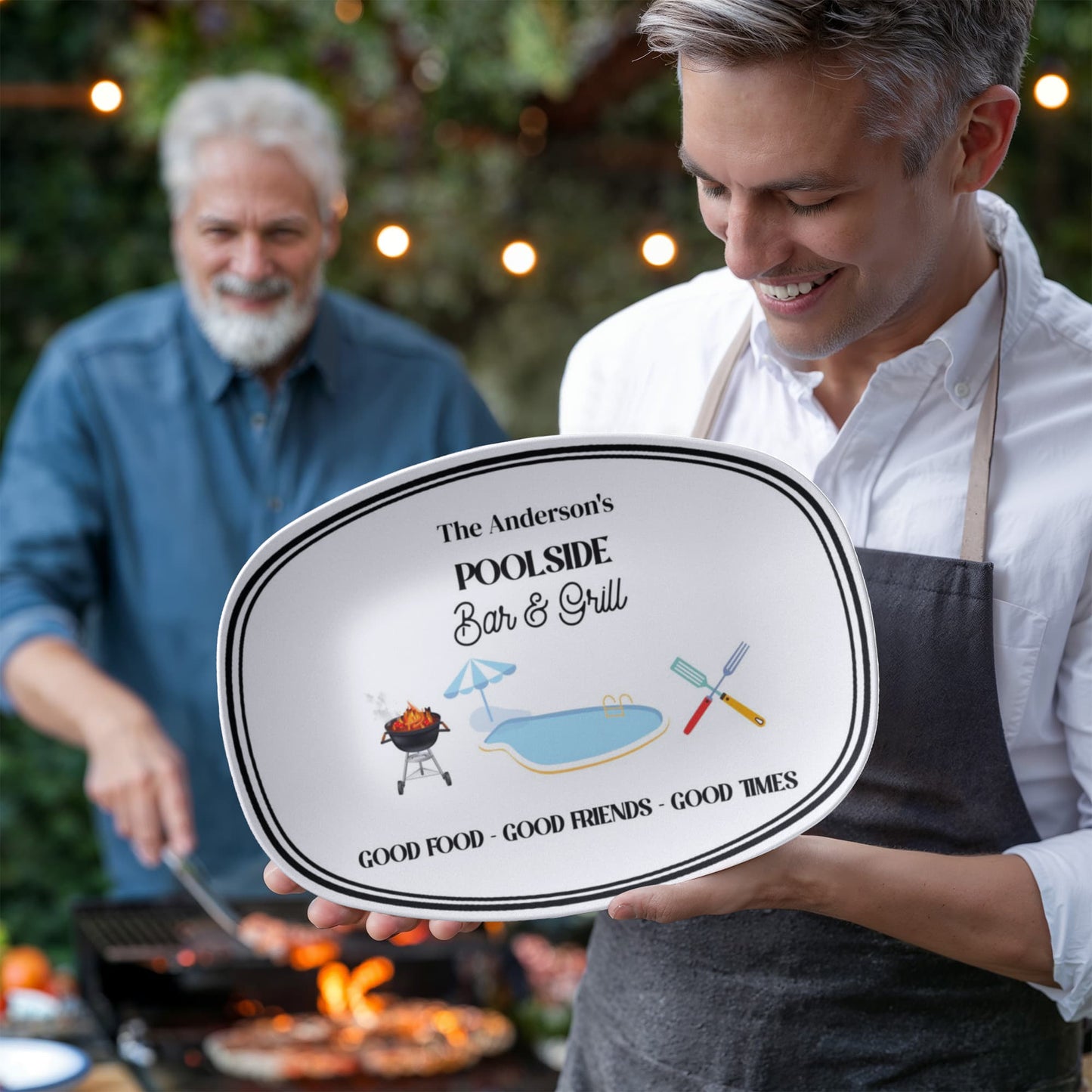 Personalized Poolside Bar and Grill BBQ Platter