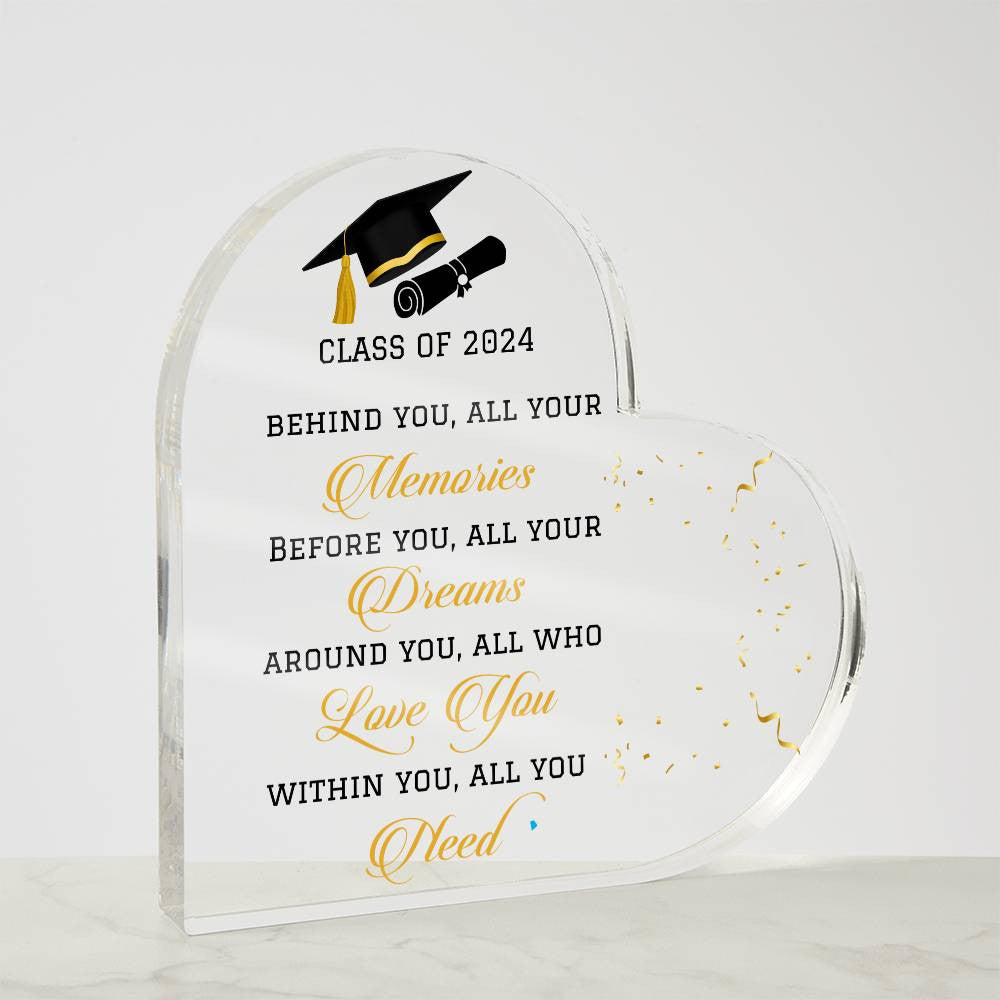 Class of 2024 Graduation Gift Acrylic Heart Plaque